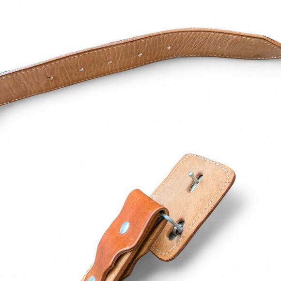 AMERICAN VINTAGE Unisex Western Leather Belt | Tooled, Engraved, Embroidered. - Picture 6 of 8